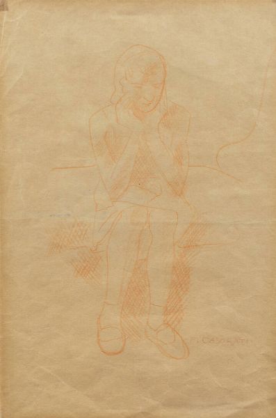 FELICE CASORATI Novara 1883 - 1963 Torino : Donna seduta  - Asta Dipinti  - Associazione Nazionale - Case d'Asta italiane