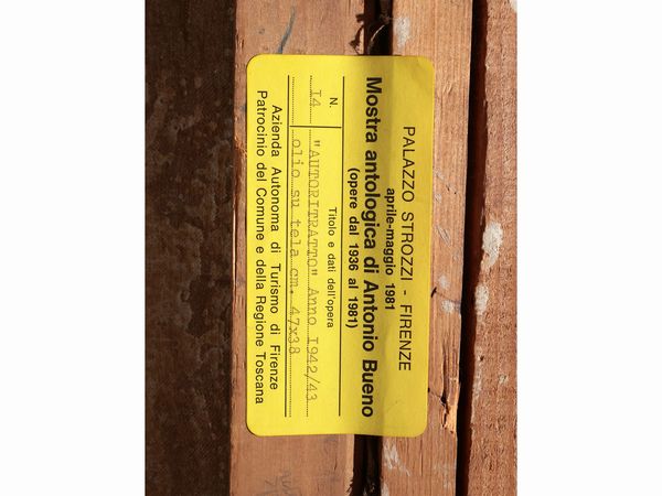 Antonio Bueno : Autoritratto 1942-1943  - Asta La Casa del Maestro Pietro Annigoni e di Rosa Segreto - Associazione Nazionale - Case d'Asta italiane