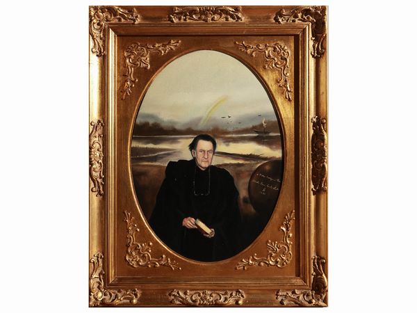 Alberto Remo Carlo Lanteri : Ritratto di Pietro Annigoni 1989  - Asta La Casa del Maestro Pietro Annigoni e di Rosa Segreto - Associazione Nazionale - Case d'Asta italiane