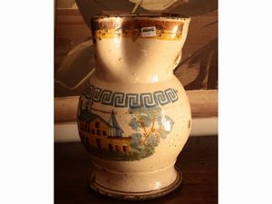 Grande brocca in maiolica popolare  - Asta La Casa del Maestro Pietro Annigoni e di Rosa Segreto - Associazione Nazionale - Case d'Asta italiane