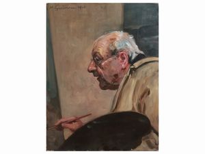 Michele Garinei - Autoritratto al cavalletto 1946