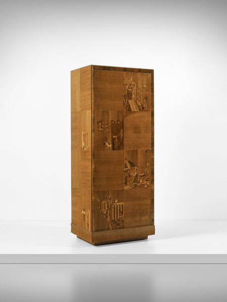 WENTER MARINI GIORGIO (1890 - 1973) : Armadio con decori a intarsio su cartone dello stesso Wenter Marini a soggetto biblico esecuzione mobilificio Luigi Scremin, Belluno  - Asta Asta 485 | DESIGN E ARTI DECORATIVE DEL NOVECENTO Tradizionale - Associazione Nazionale - Case d'Asta italiane