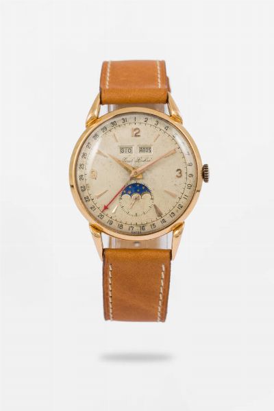 PAUL BURHE' : Mod.Annual Calendar  anni '50  - Asta Orologi  - Associazione Nazionale - Case d'Asta italiane