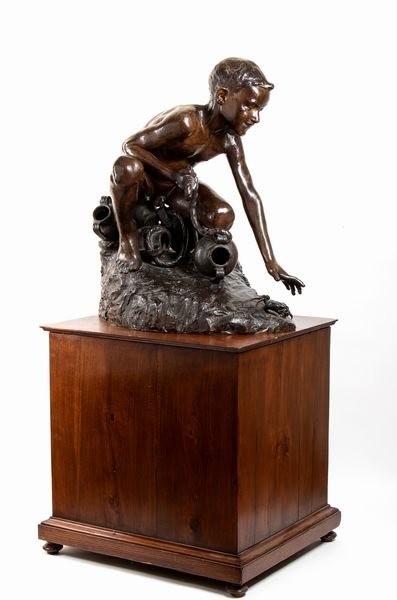 Giovanni De Martino : Giovane pescatore di granchi  - Asta  Arte moderna e contemporanea: XIX, XX, XXI secolo. Con una sezione dedicata alla ceramica del �900 - Associazione Nazionale - Case d'Asta italiane