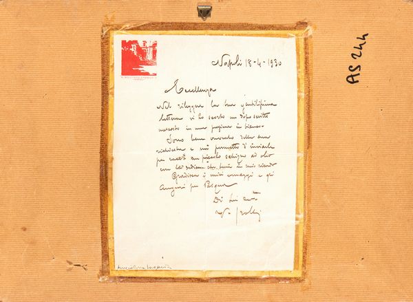 Vincenzo Irolli : Studio per quadro successivo  - Asta  Arte moderna e contemporanea: XIX, XX, XXI secolo. Con una sezione dedicata alla ceramica del �900 - Associazione Nazionale - Case d'Asta italiane