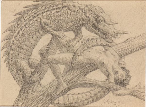 Giovanni Battista Crema : Mostro cattura una fanciulla  - Asta  Arte moderna e contemporanea: XIX, XX, XXI secolo. Con una sezione dedicata alla ceramica del �900 - Associazione Nazionale - Case d'Asta italiane