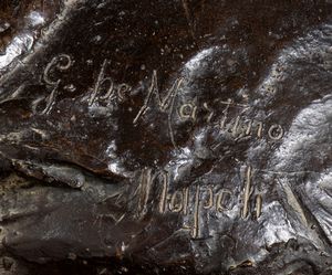 Giovanni De Martino : Giovane pescatore di granchi  - Asta  Arte moderna e contemporanea: XIX, XX, XXI secolo. Con una sezione dedicata alla ceramica del �900 - Associazione Nazionale - Case d'Asta italiane