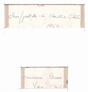 CLAUDIO CINTOLI : Senza titolo  - Asta  Arte moderna e contemporanea: XIX, XX, XXI secolo. Con una sezione dedicata alla ceramica del �900 - Associazione Nazionale - Case d'Asta italiane