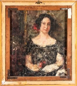 Antonio Mancini : Autoritratto - biografia / Autoritratto con scrittura  - Asta  Arte moderna e contemporanea: XIX, XX, XXI secolo. Con una sezione dedicata alla ceramica del �900 - Associazione Nazionale - Case d'Asta italiane