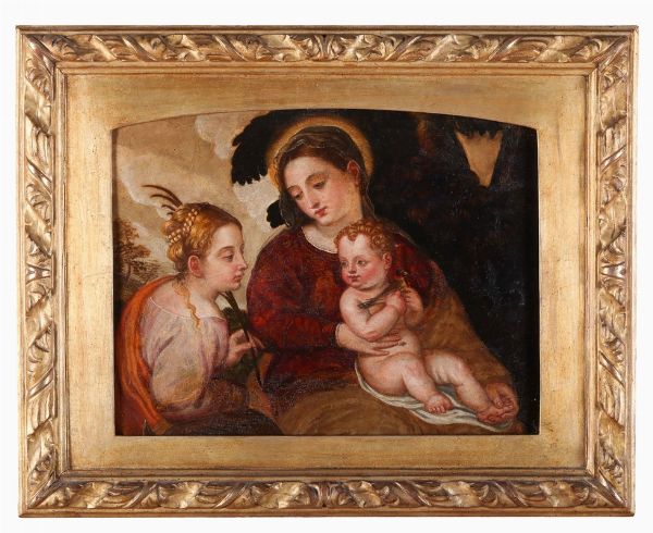Madonna con Bambino e S. Caterina  - Asta Dipinti Antichi - Associazione Nazionale - Case d'Asta italiane