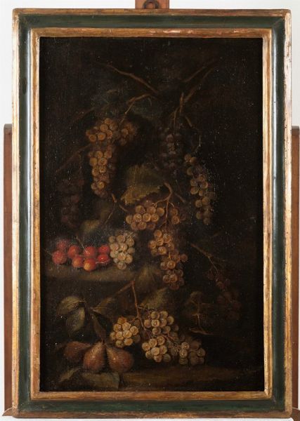 Da Lodi Gilardo : Coppia di nature morte con uva  - Asta Dipinti Antichi - Associazione Nazionale - Case d'Asta italiane