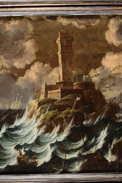 Mulier detto il Tempesta Pieter : Naufragio con imbarcazioni  - Asta Dipinti Antichi - Associazione Nazionale - Case d'Asta italiane