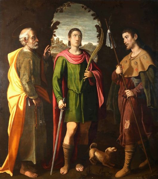 San Paolo tra i santi Pietro e Rocco  - Asta Dipinti Antichi - Associazione Nazionale - Case d'Asta italiane