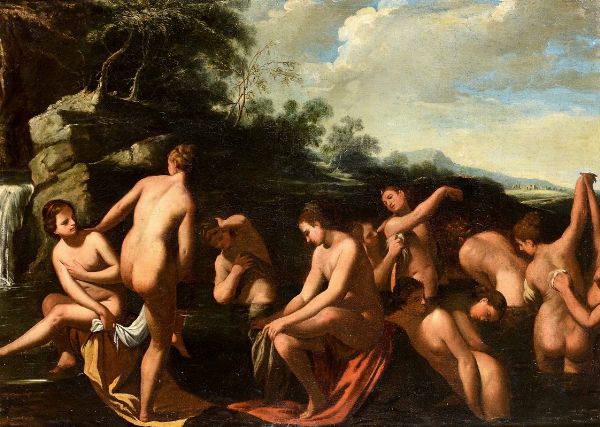 Figure femminili al bagno  - Asta Dipinti Antichi - Associazione Nazionale - Case d'Asta italiane