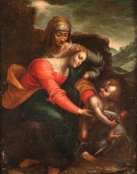 Madonna con Bambino e Sant'Anna  - Asta Dipinti Antichi - Associazione Nazionale - Case d'Asta italiane