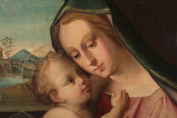 Puligo Domenico : Madonna con Bambino  - Asta Dipinti Antichi - Associazione Nazionale - Case d'Asta italiane