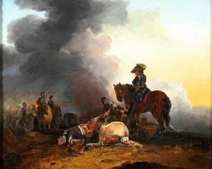 CASANOVA FRANCESCO - Cavalieri su sfondo di battaglia