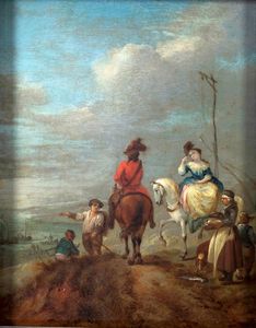 van Valens Karel - Cavaliere e dama a cavallo