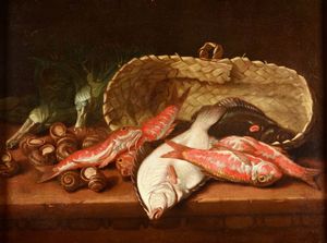 Levoli Nicola - Natura morta con pesci, lumache e finocchi