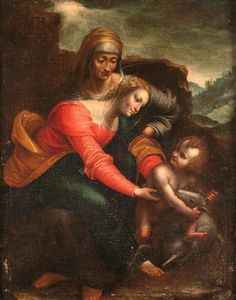 Madonna con Bambino e Sant'Anna  - Asta Dipinti Antichi - Associazione Nazionale - Case d'Asta italiane