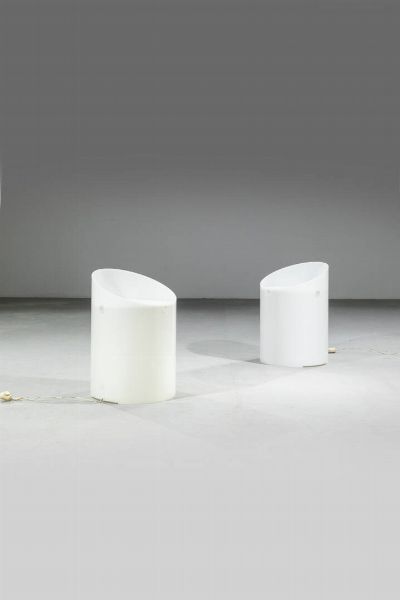 PRODUZIONE ITALIANA : Coppia di comodini luminosi  - Asta Design - Associazione Nazionale - Case d'Asta italiane