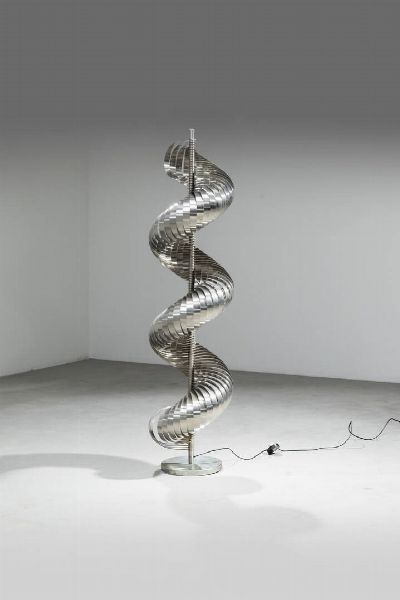 HENRI MATHIEU : Lampada da terra a spirale  - Asta Design - Associazione Nazionale - Case d'Asta italiane