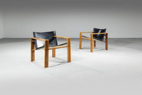 TARCISIO COLZANI : Coppia di poltrone  - Asta Design - Associazione Nazionale - Case d'Asta italiane