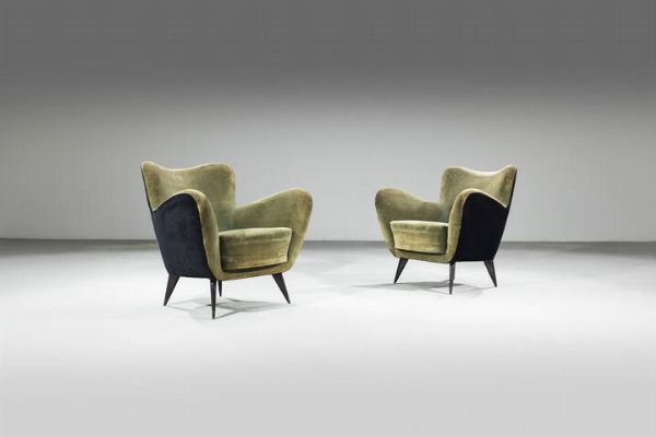 GUGLIELMO VERONESI : Coppia di poltrone  - Asta Design - Associazione Nazionale - Case d'Asta italiane