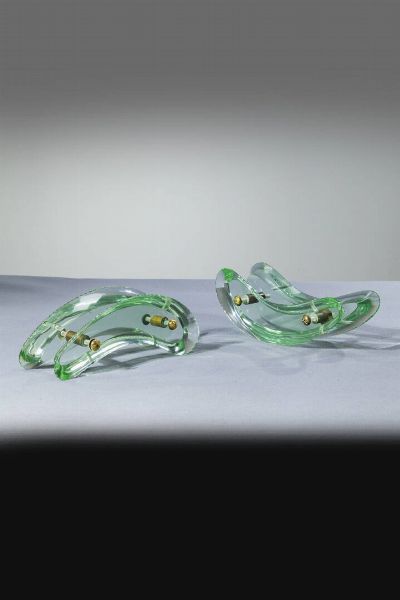 CRISTAL ART : Coppia di maniglie  - Asta Design - Associazione Nazionale - Case d'Asta italiane