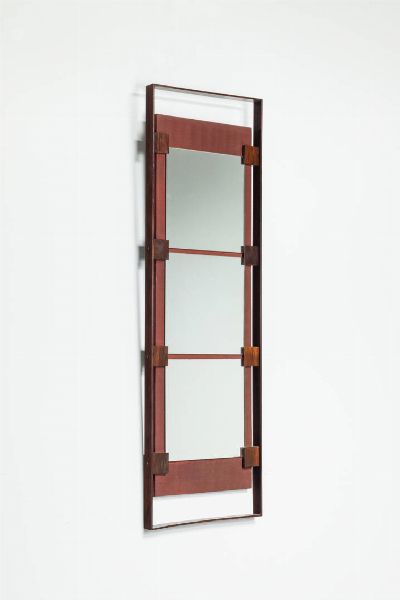 STILDOMUS : Specchiera composta da tre specchi su supporto in legno. Anni '50 cm 131x41  - Asta Design - Associazione Nazionale - Case d'Asta italiane