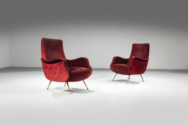 PRODUZIONE ITALIANA : Coppia di poltrone  - Asta Design - Associazione Nazionale - Case d'Asta italiane