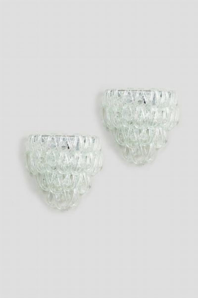 BAROVIER & TOSO : Coppia di appliques  - Asta Design - Associazione Nazionale - Case d'Asta italiane