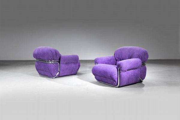 PRODUZIONE ITALIANA : Coppia di poltrone  - Asta Design - Associazione Nazionale - Case d'Asta italiane