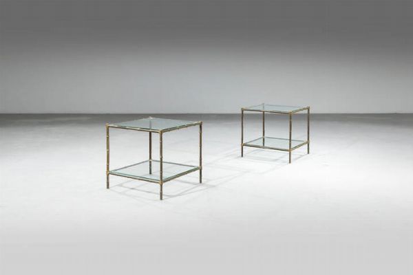 PRODUZIONE ITALIANA : Coppia di tavolini  - Asta Design - Associazione Nazionale - Case d'Asta italiane