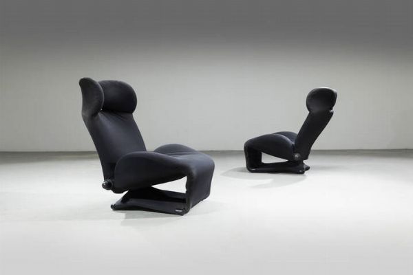 Toshiyuki Kita : Coppia di poltrone reclinabili  - Asta Design - Associazione Nazionale - Case d'Asta italiane