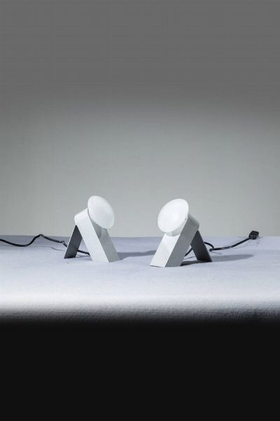 FONTANA ARTE : Coppia di lampada da tavolo o da muro mod. 2775 Sibilla  - Asta Design - Associazione Nazionale - Case d'Asta italiane