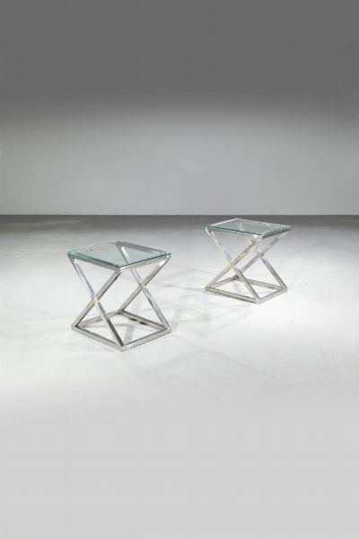 PRODUZIONE ITALIANA : Coppia di tavolini  - Asta Design - Associazione Nazionale - Case d'Asta italiane