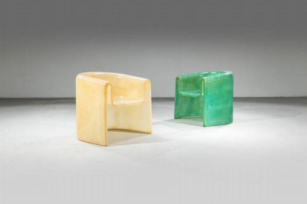 RODOLFO BONETTO : Coppia di poltrone  - Asta Design - Associazione Nazionale - Case d'Asta italiane