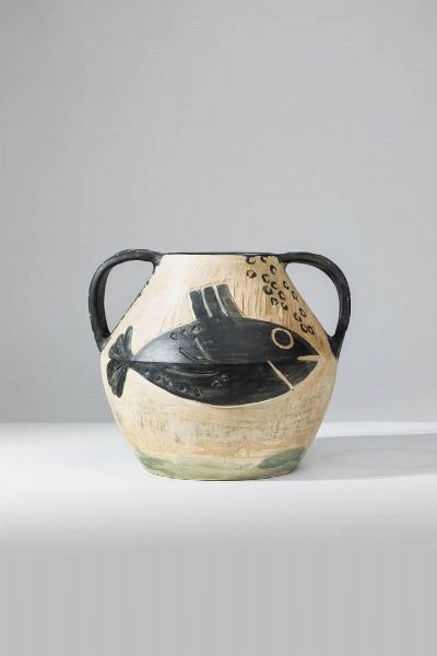 PABLO PICASSO Malaga (Spagna) 1881 - 1973 Mougins (Francia) : Vaso con manici  - Asta Design - Associazione Nazionale - Case d'Asta italiane