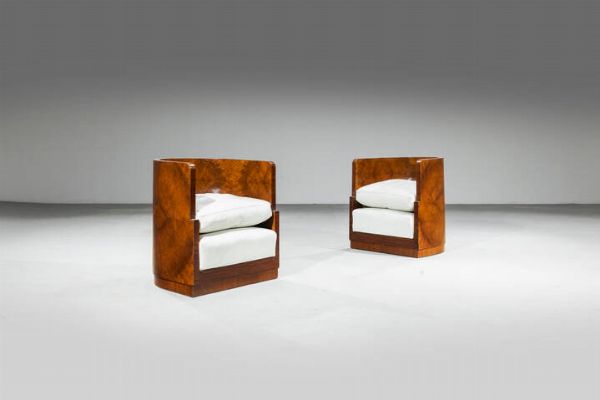 PRODUZIONE ITALIANA : Coppia di poltrone  - Asta Design - Associazione Nazionale - Case d'Asta italiane
