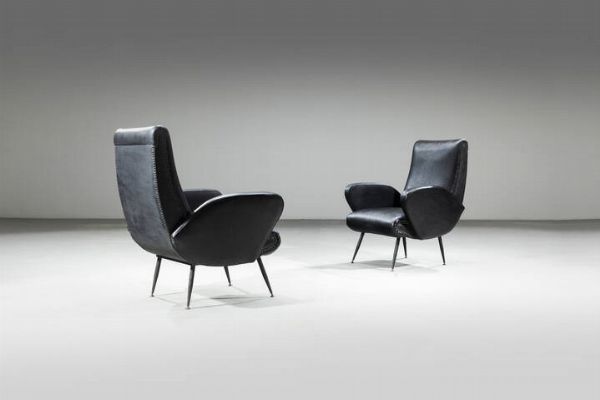 PRODUZIONE ITALIANA : Coppia di poltrone  - Asta Design - Associazione Nazionale - Case d'Asta italiane