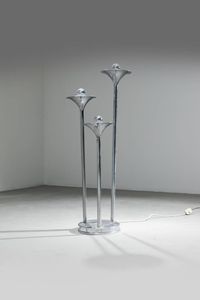 REGGIANI GOFFREDO  attribuito - Lampada in metallo tre trombette