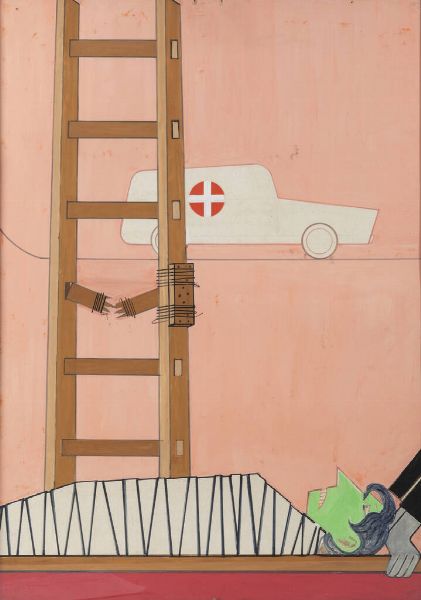 UGO POZZO Torino 1900 - 1981 : Infortunio sul lavoro  - Asta Dipinti  - Associazione Nazionale - Case d'Asta italiane