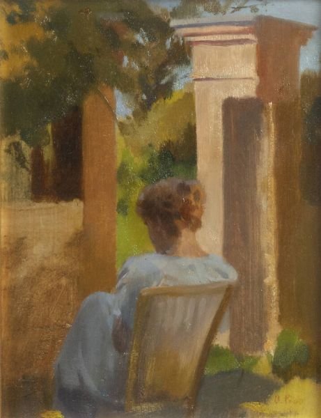 ORESTE PIZIO Torino 1879 - 1938 : Ritratto della sorella Erminia  - Asta Dipinti  - Associazione Nazionale - Case d'Asta italiane