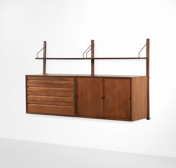 Poul Cadovius : Mobile contenitore a parete  - Asta Design - Associazione Nazionale - Case d'Asta italiane