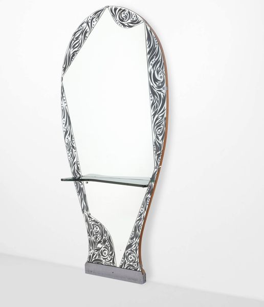 CRISTAL ART : Grande specchiera con mensola  - Asta Design - Associazione Nazionale - Case d'Asta italiane