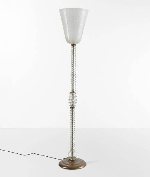 Archimede Seguso : Lampada da terra  - Asta Design - Associazione Nazionale - Case d'Asta italiane