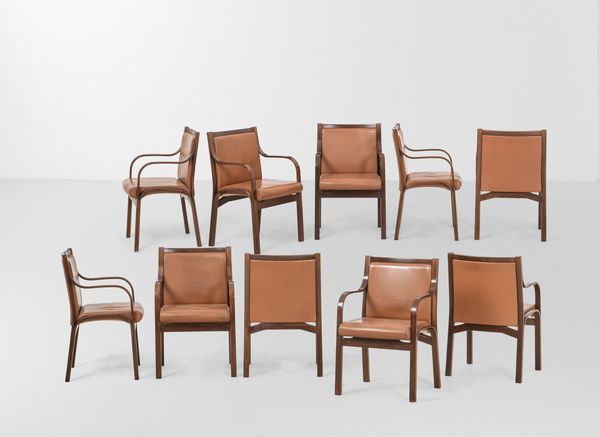 Vittorio Gregotti, Ludovico Meneghetti, Giotto Stoppino : Dieci sedie mod. Cavour  - Asta Design - Associazione Nazionale - Case d'Asta italiane