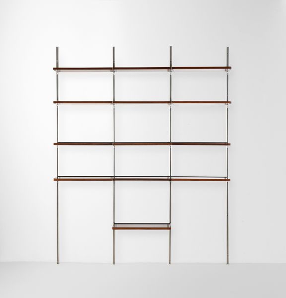 OSVALDO BORSANI : Libreria a parete mod. E22  - Asta Design - Associazione Nazionale - Case d'Asta italiane