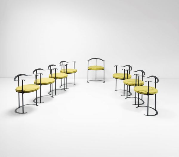 Luigi Caccia Dominioni, Attribuito a : Otto poltroncine  - Asta Design - Associazione Nazionale - Case d'Asta italiane